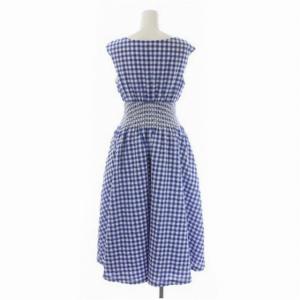 kate spade new york gingham smocked-waist dress ドレスワンピース ノースリーブ ロング ギンガムチェック Vネック