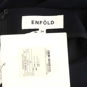 ENFOLD 20SS レイヤードドレープドレスワンピース 半袖 ロング 36 ネイビー
