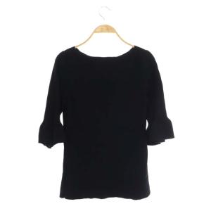 Theory 21SS リブ ニット フレアスリーブ カットソー 七分袖 S 黒 ブラック