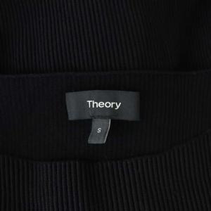 Theory 21SS リブ ニット フレアスリーブ カットソー 七分袖 S 黒 ブラック