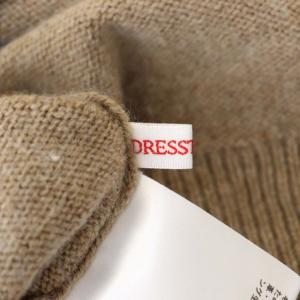 DRESSTERIOR D刺繍タートルネックニット セーター 長袖 ウール 36 モカ