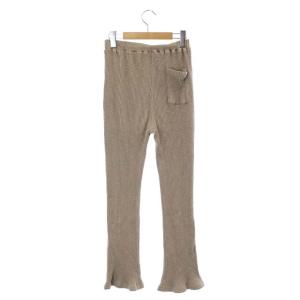 FREAK'S STORE リブニットパンツ ワイド フレア F ライトブラウン