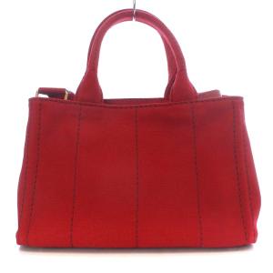 PRADA CANAPA トートバッグ 2way キャンバス ROSSO 1BG439