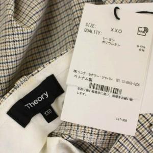 Theory TAILORED TROUSER トラウザーパンツ テーパード チェック センタープレス スリム XX0 白 ホワイト マルチカラー