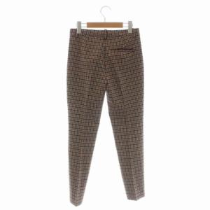 Theory TAILORED TROUSER トラウザーパンツ テーパード チェック センタープレス XX0 茶 ベージュ マルチカラー