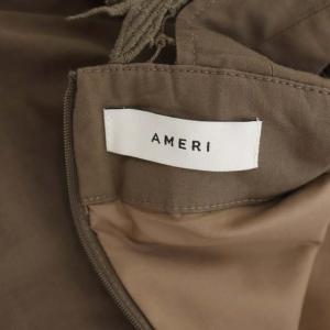 Ameri VINTAGE MOTIF LACE PANTS サロペットパンツ オールインワン テーパード レース タック M モカ