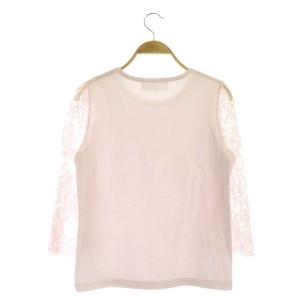leur logette petit 袖レース カットソー Tシャツ 八分袖 1 ライトピンク