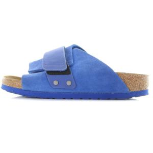 BIRKENSTOCK KYOTO サンダル スエード 24cm 青 ブルー 茶色 ブラウン