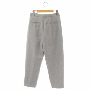 ENFOLD タックテーパードパンツ ジッパーフライ 38 ライトグレー