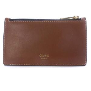 CELINE コンパクト ジップカードホルダー トリオンフキャンバス コインケース タン