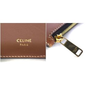 CELINE コンパクト ジップカードホルダー トリオンフキャンバス コインケース タン