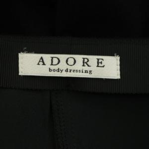 ADORE フレアスカート 裾レース ひざ丈 38 黒 ブラック