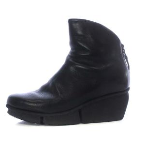 trippen SWIFT BLACK ブーツ ショート ウエッジソール レザー 36 23cm-23.5cm 黒 ブラック