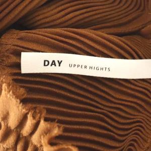 upper hights DAY Trish スタンドカラーシフォンブラウス 長袖 ボリュームスリーブ シアー 0 茶 ブラウン