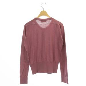 JOHN SMEDLEY コットンクルーネックカーディガン ニット 長袖 S ピンク
