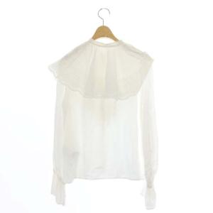 GRACE CONTINENTAL 21AW フリルカラーブラウス バンドカラー 長袖 36 白 ホワイト