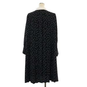 CELFORD 20AW Aラインシャツプリーツワンピース ドット 36 黒 ブラック