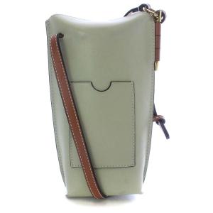 LOEWE ゲートポケット アナグラム ショルダーバッグ ワンショルダー レザー グレー カーキ