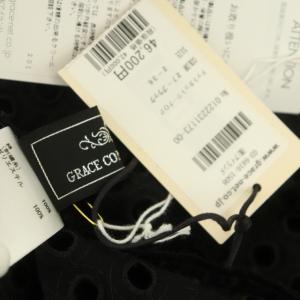 GRACE CONTINENTAL 22SS ドットカットワークワンピース ロング フレンチスリーブ 36 黒 白 ブラック ホワイト