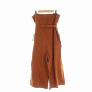 ENFOLD ハイウエストリネンワイドパンツ フレア デザイン 38 テラコッタ
