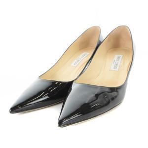 パンプス ポインテッドトゥ パテントレザー 40.5 27.5cm 黒 ブラック