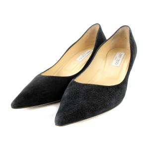 パンプス ポインテッドトゥ スエード 40.5 27.5cm 黒 ブラック