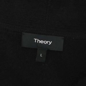 Theory RACCOON BRUSHED SINGLE CARDI ニット カーディガン 長袖 ロング L 黒 ブラック