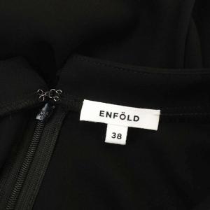 ENFOLD 21SS PEジョーゼット ドレープスリーブPULLOVER ブラウス 長袖 38 黒 ブラック