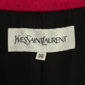 YVES SAINT LAURENT ウール ロングコート アウター 36 ピンク