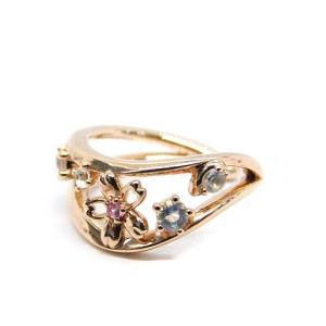 4℃ 2022年 sakuraコレクション リング 指輪 桜 ストーン SILVER 1号 ピンクゴールド色