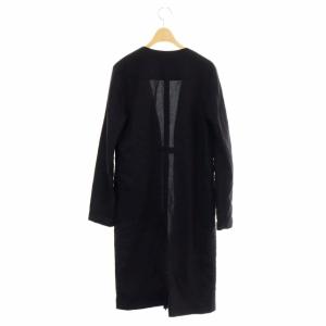 Theory リネンコート ノーカラー 薄手 P 黒 ブラック