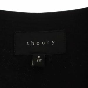 Theory リネンコート ノーカラー 薄手 P 黒 ブラック