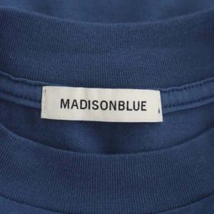 MADISONBLUE ポケット付きカットソー ノースリーブ クルーネック プルオーバー 青 ブルー