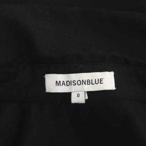 MADISONBLUE ノースリーブ シャツ チュニック ロゴ刺繍 ウール XS 黒 ブラック