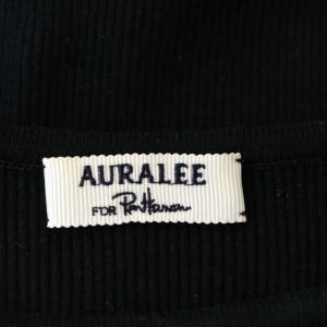 AURALEE ギザボートネックノースリーブ カットソートップス クルーネック リブ 黒 ブラック A9SN02RH