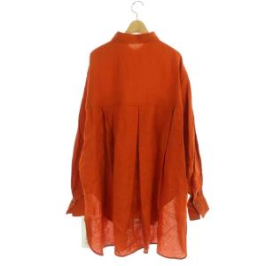 JUN MIKAMI 22SS リネン オーバーサイズ シャツ チュニック丈 長袖 オレンジ