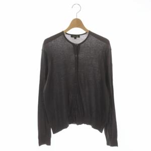 コットン シルク クルーネック カーディガン ニット 長袖 2 チャコールグレー