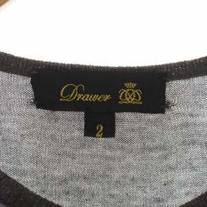 Drawer コットン シルク クルーネック カーディガン ニット 長袖 2 チャコールグレー