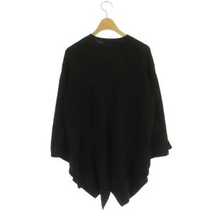 ADORE 22SS ドライストレッチサイドラッフル ニット カットソー 九分袖 38 黒 ブラック