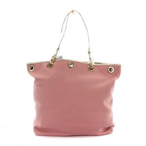 BURBERRY BLUE LABEL トートバッグ リバーシブル チェック キャンバス ピンク 白 ホワイト