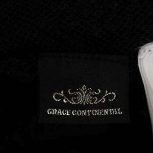 GRACE CONTINENTAL メッシュカーディガン 長袖 装飾 シアー 36 黒 ブラック