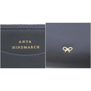 ANYA HINDMARCH スモール ダブルジップ ウォレット 財布 二つ折り タッセル カーフレザー バイカラー 黒 ブラック 赤 レッド