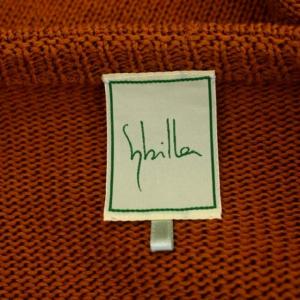 SYBILLA テープヤーンフラワーニットプルオーバー セーター 長袖 刺繍 M ブラウン マルチカラー