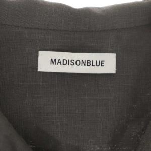 MADISONBLUE 21SS EMBROIDERY LACE SH シャツ 長袖 前開き ロゴ刺繍 リネン 01 グレー