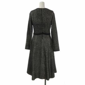 TOCCA 22AW MARIANNE ワンピース ツイード 長袖 ミモレ丈 ロング パール XS 黒 白 ブラック ホワイト