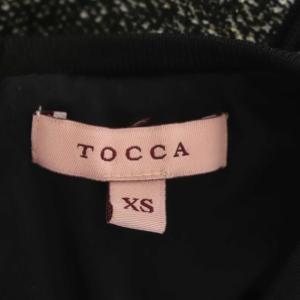 TOCCA 22AW MARIANNE ワンピース ツイード 長袖 ミモレ丈 ロング パール XS 黒 白 ブラック ホワイト