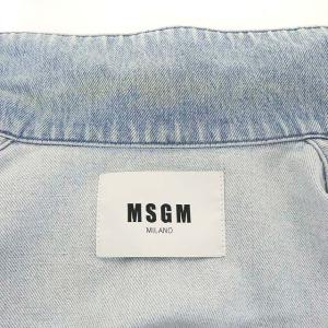 MSGM オーバーサイズデニムベスト ジップアップ フレンチスリーブ 半袖 38 ライトブルー