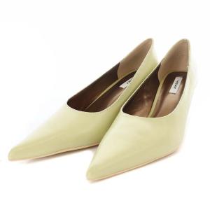 23SS BASIC INSIDE PUMPS パンプス ポインテッドトゥ M 23.5?24.0cm 黄緑 イエローグリーン