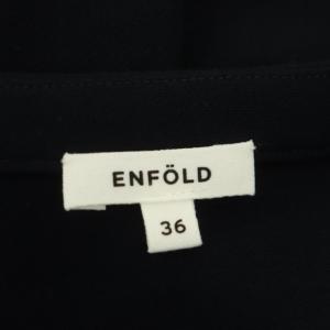 ENFOLD 20SS ダブルクロス BOX ドレス ワンピース ロング 長袖 36 紺 ネイビー