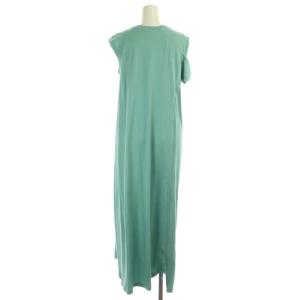 ENFOLD 20SS スビン天竺2 レイヤードドレス アシンメトリー 38 ライトグリーン